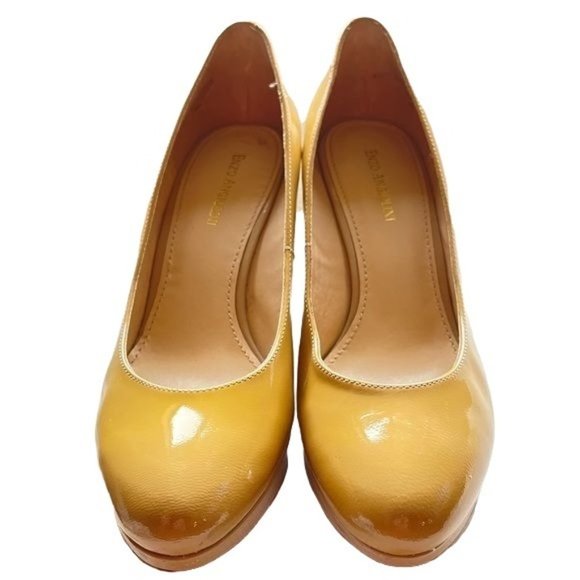 Enzo Angiolini Eadixy Heels Patent Leather Slip On Pump Tan Womens Size 8 - Picture 2 of 11